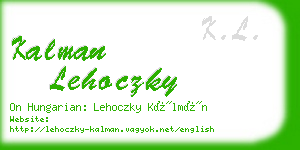 kalman lehoczky business card